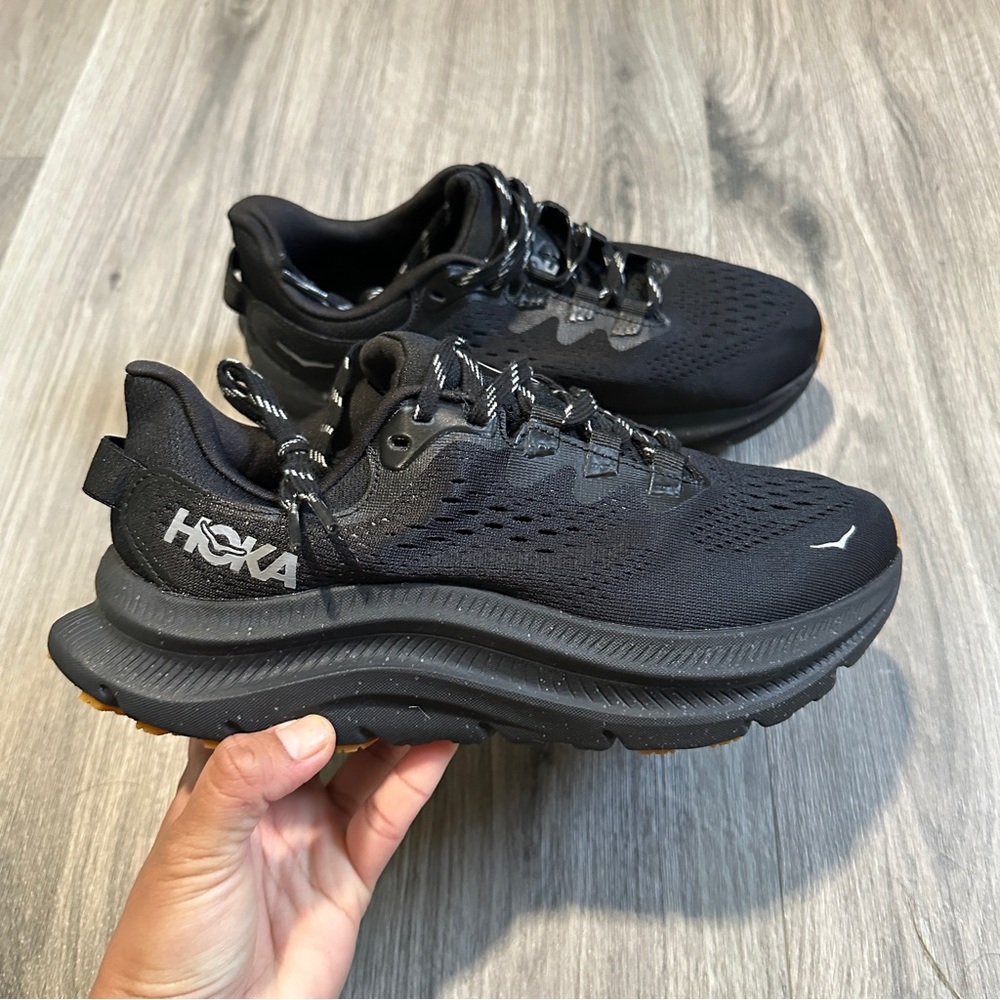 Hoka One One Black Athletic Shoes with Mesh Upper and Cushioned Midsole